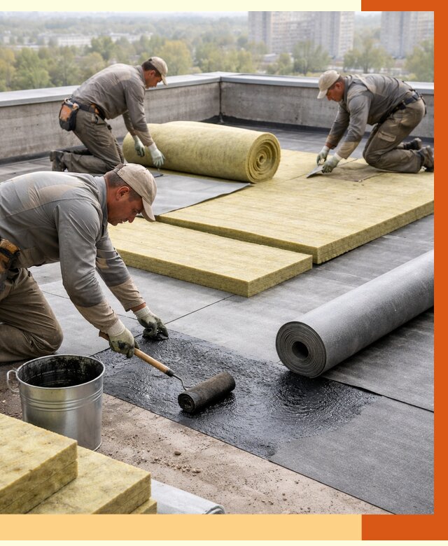 Утепление плоской крыши в Урае от 7503 руб./м2 под ключ | ТепломастерУрй
