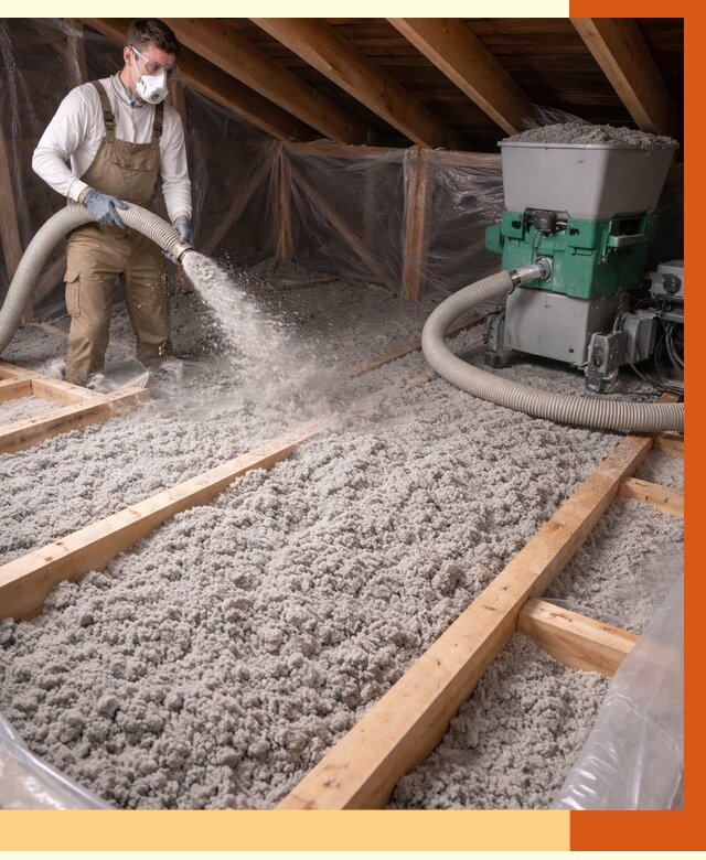 Утепление чердака эковатой в Урае от 1511 руб/м2 — заказать у ТепломастерУрй