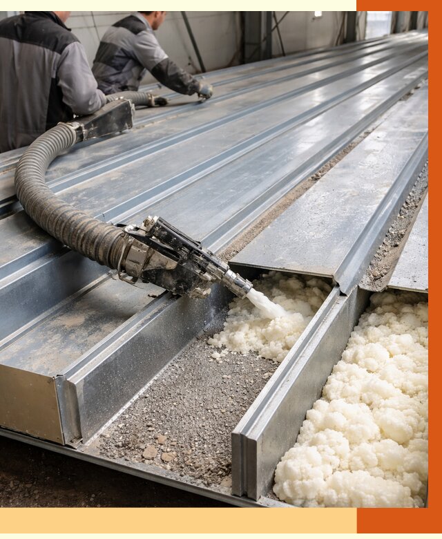 Заполнение пустот кровельных панелей в Урае от 7503 руб. под ключ | ТепломастерУрй